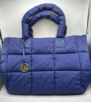 Courage B Purple Puffer Quilted Tote Bag